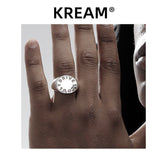 KREAM Original DRIVE SLOWLY SLOGAN Mouthpiece Sterling Silver Glossy Ring - COPPING THREADS - KREAM